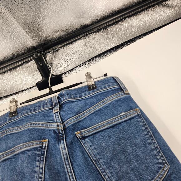 Agolde Kye Jeans Blue Mid Rise Medium Wash Straight Leg Crop Denim Size 23 - Picture 6 of 9